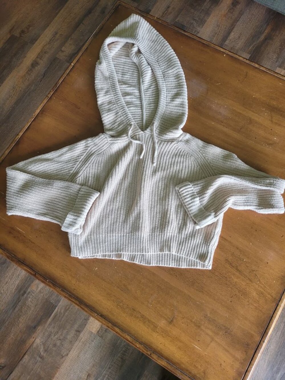 Lovers + Friends Tan Cropped Hoodie Sweater